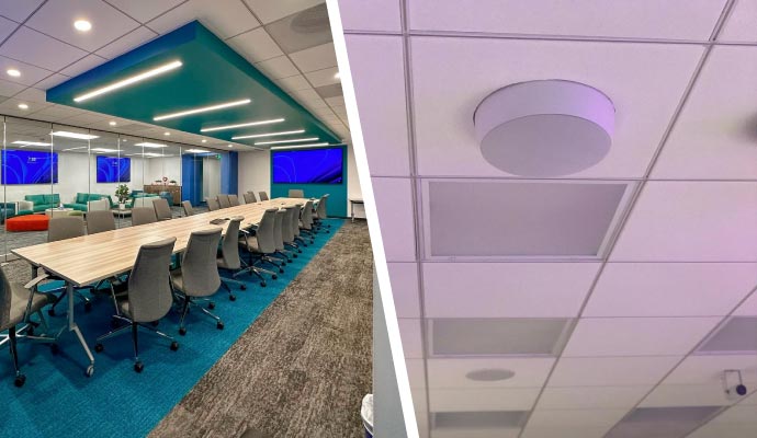 Collage of video conferencing system and security system