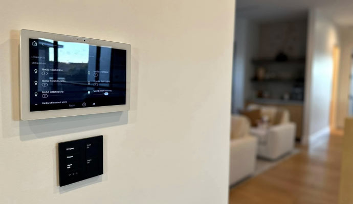 Installed smart home control panel