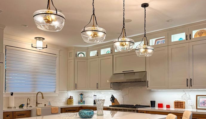 Modern kitchen with smart lighting solution