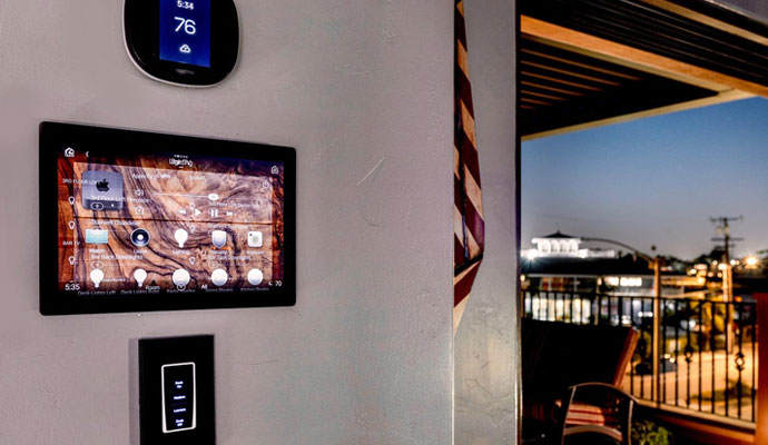 Wall mounted smart home touchscreen control panel and thermostat