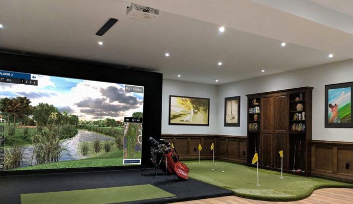 Home indoor golf simulator