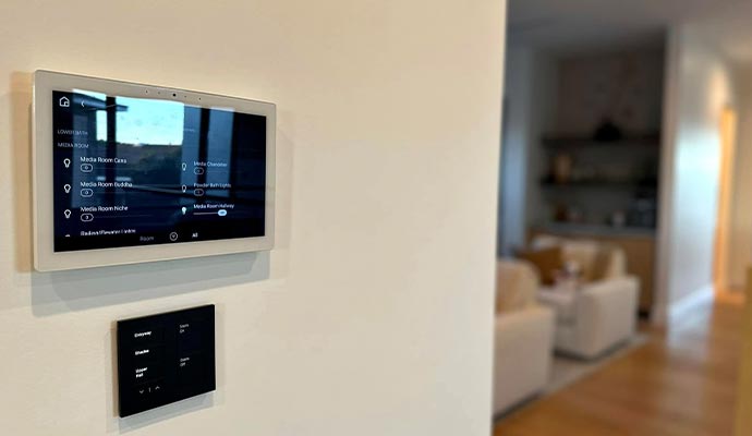 Fingertip controls installed on the wall