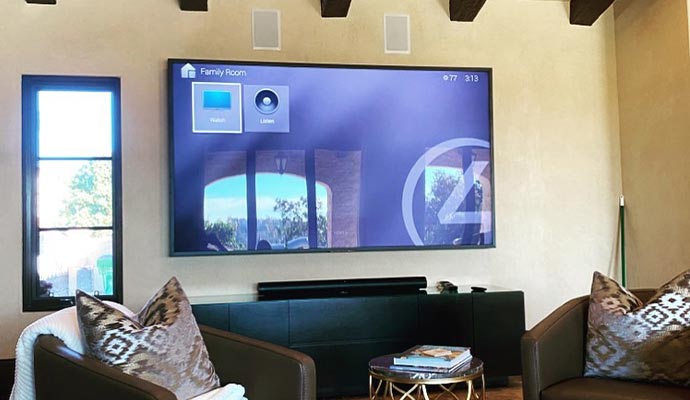 A installed home theater in a room