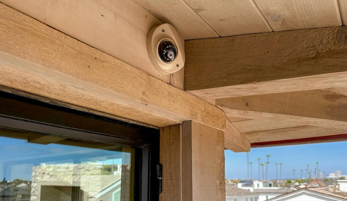 Installed video surveillance camera