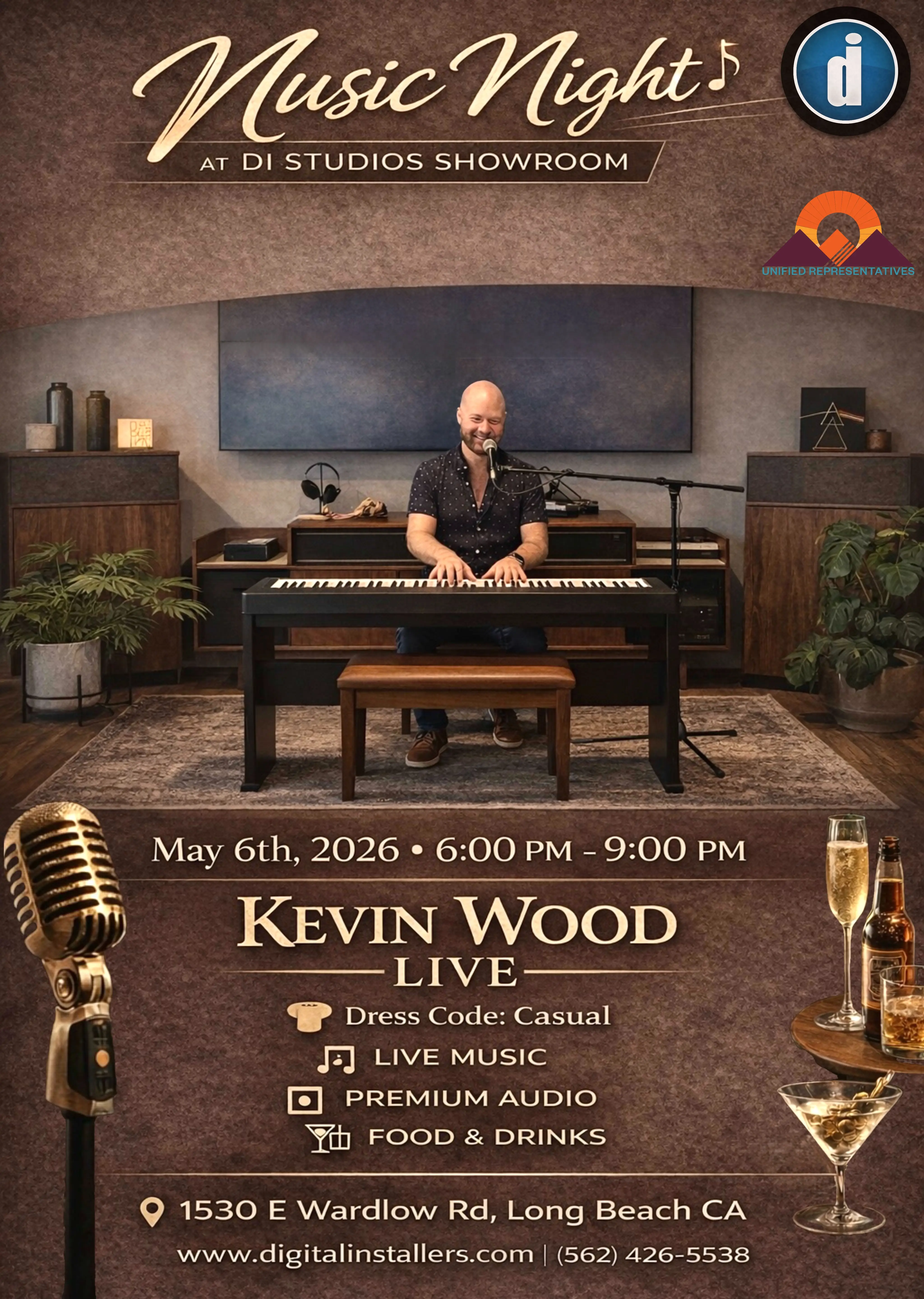 Kevin Wood performing live on piano.