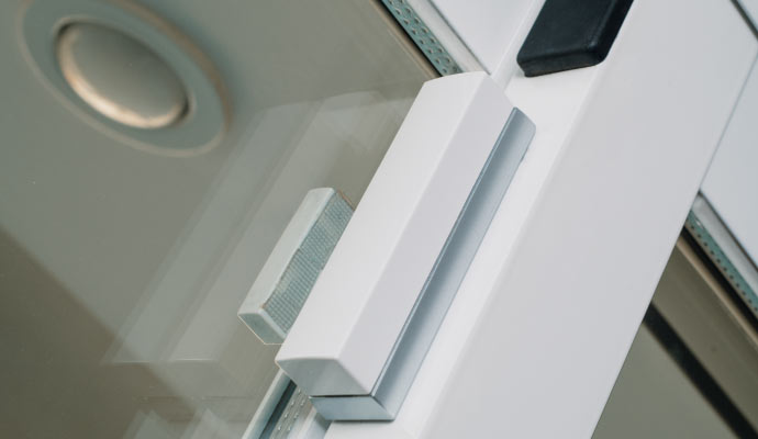 Glass break detector installed in a commercial space