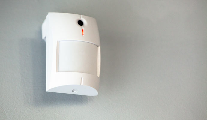 Motion sensor installed in a commercial space